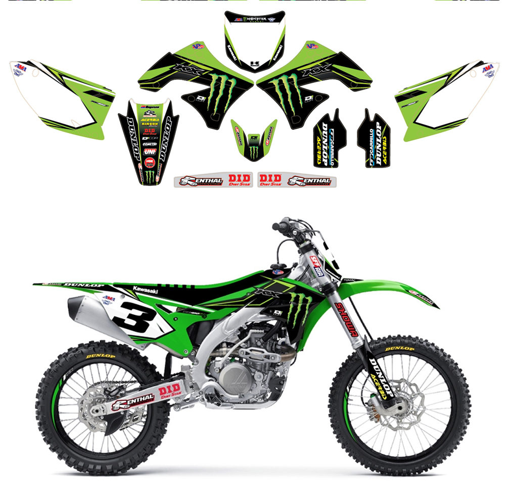D'Cor Monster Energy Graphics & Plates Kit Kawasaki KX450F 0911 _20