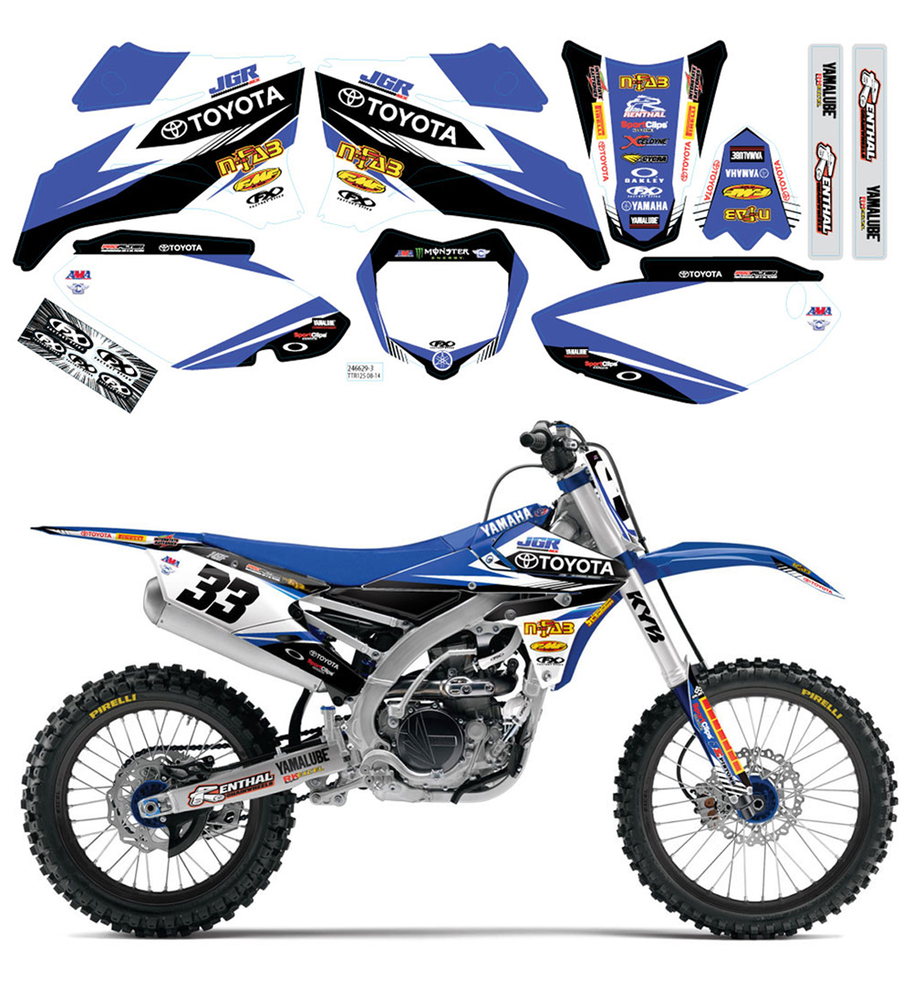 JOE GIBBS RACING GRAPHICS / TRIM/ WHITE #PLATES KIT - YAMAHA TTR125 ...