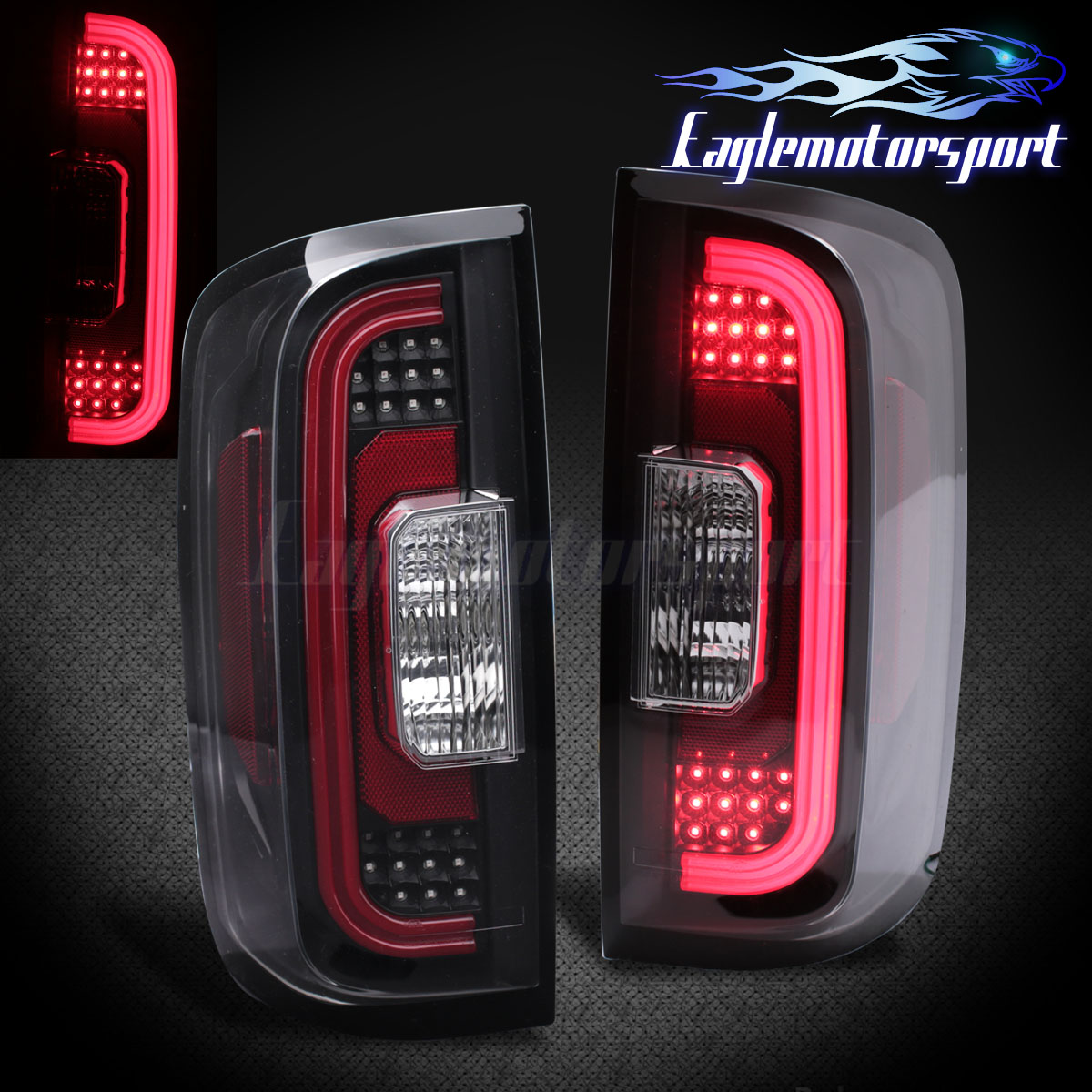 2015 2016 2017 GMC Canyon LED Black Brake Tail Lights Rear Lamps Pair eBay