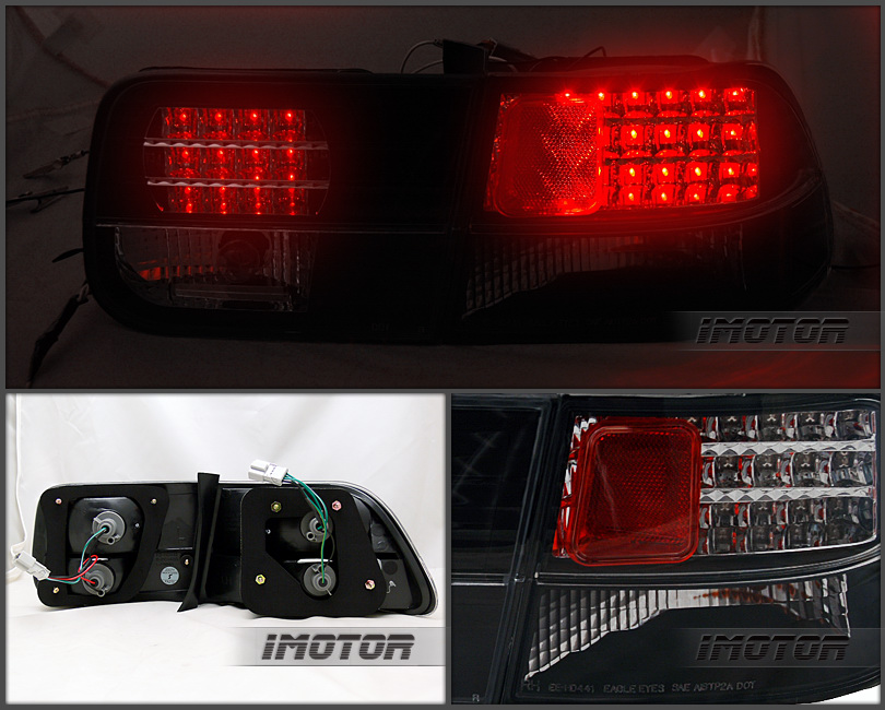 9600 Honda Civic EK DX/EX/HX/Si 2DR Coupe JDM Black LED Tail Lights