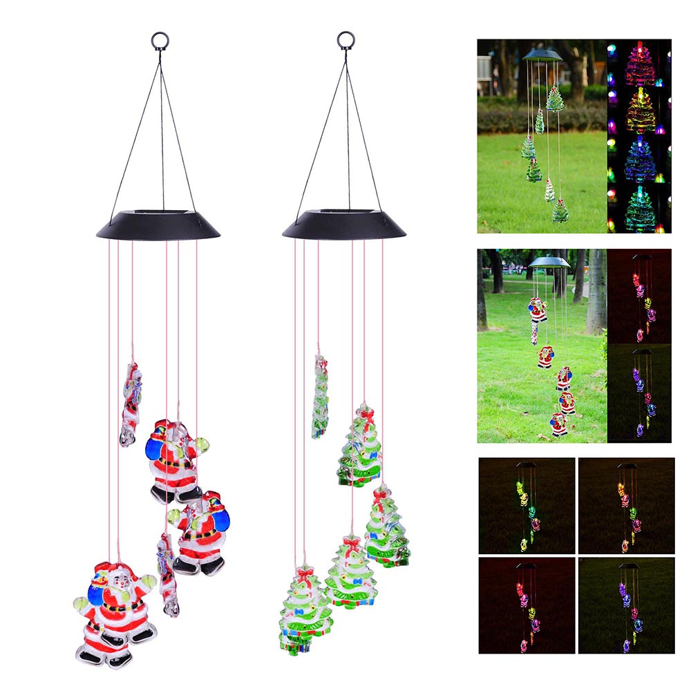 Solar Power LED Wind Chime Light Color Changing Home Garden Wedding