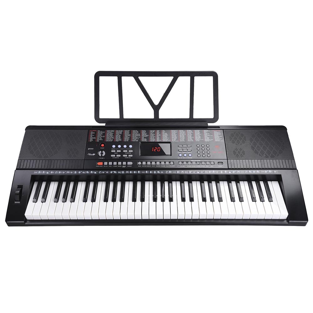 Music Electronic 61 Key Keyboard Electric Piano Organ w/ 3 Lesson Stand