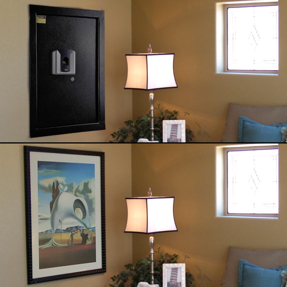 Biometric Fingerprint Wall Hidden Safe Lock Security Box Cash Jewelry Gun Home eBay