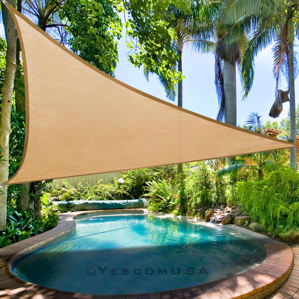 Sun Shade Sail UV Top Outdoor Canopy Patio Lawn 11 5' 16 5' Triangle 18
