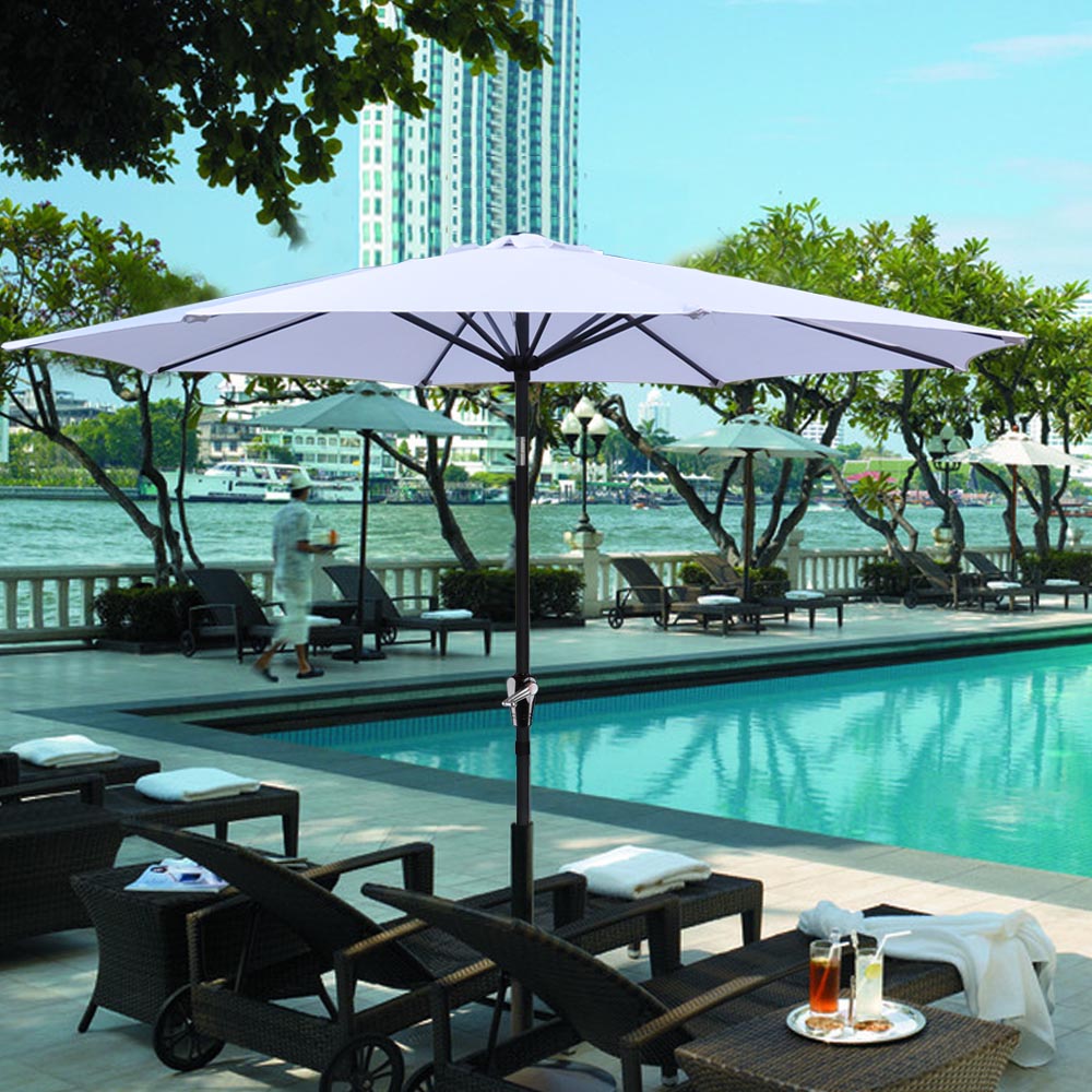 9 Ft Aluminum Outdoor Patio Umbrella Market Yard Beach W 9 Ft Aluminum Outdoor Patio Umbrella Market Yard W