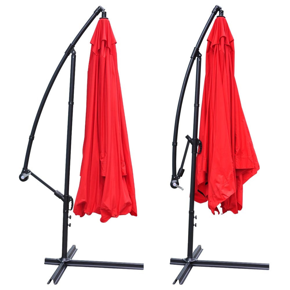 9x9' Deluxe Square Patio Offset Hanging Umbrella Gazebo Outdoor Market