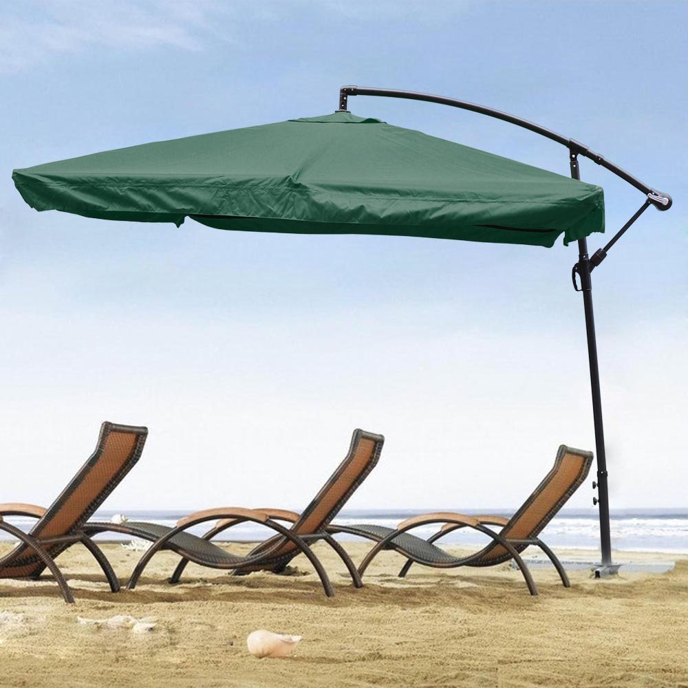9x9' Deluxe Square Patio Offset Hanging Umbrella Gazebo Outdoor Market Sun Shade eBay