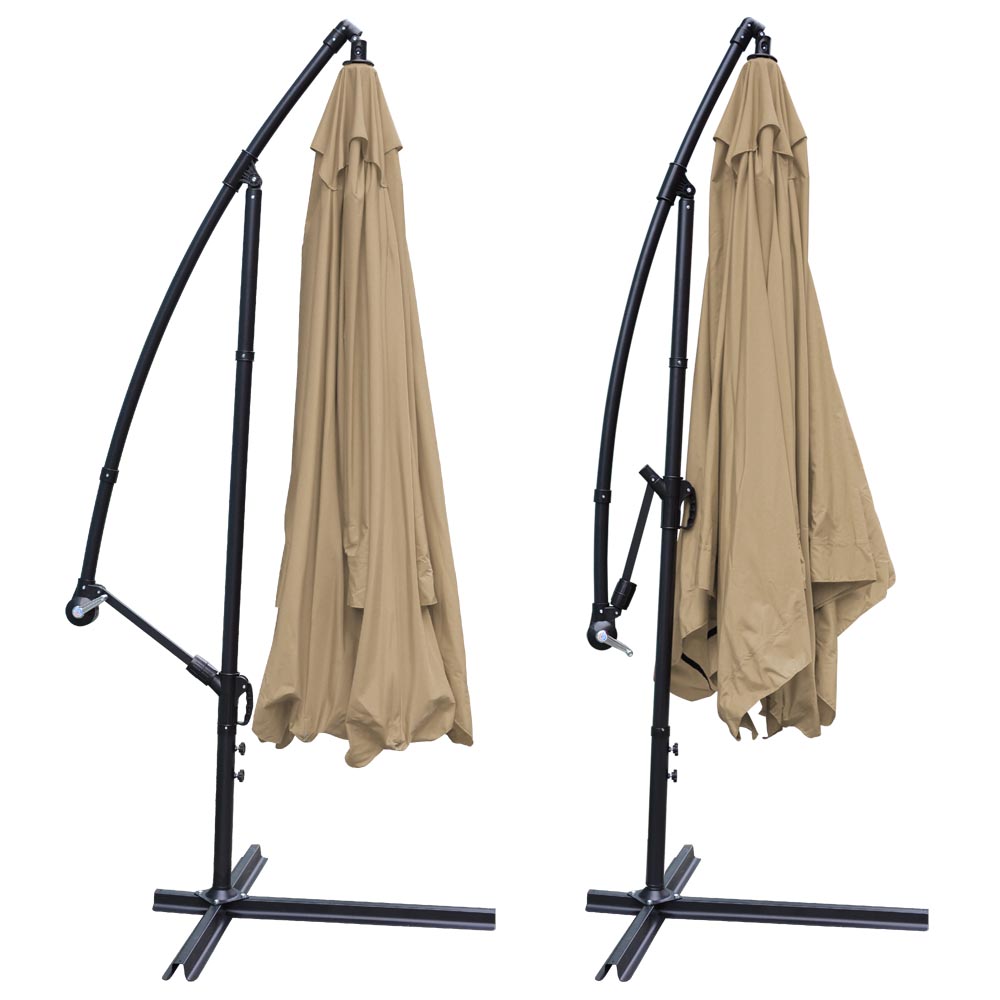 9x9' Deluxe Square Patio Offset Hanging Umbrella Gazebo Outdoor Market