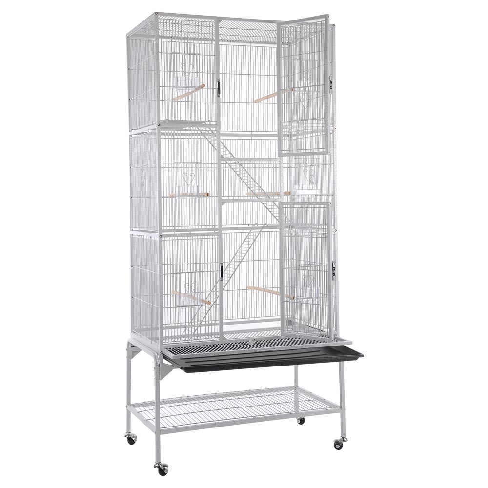 Large Bird Cage Storey Parrot Finch Macaw Pet Supplies Ladder Aviary 32x18x69" eBay