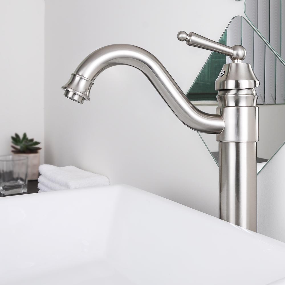 Bathroom Lavatory Vessel Sink Faucet Swivel One Hole / Handle