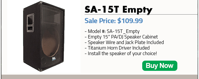 empty dj subwoofer cabinets