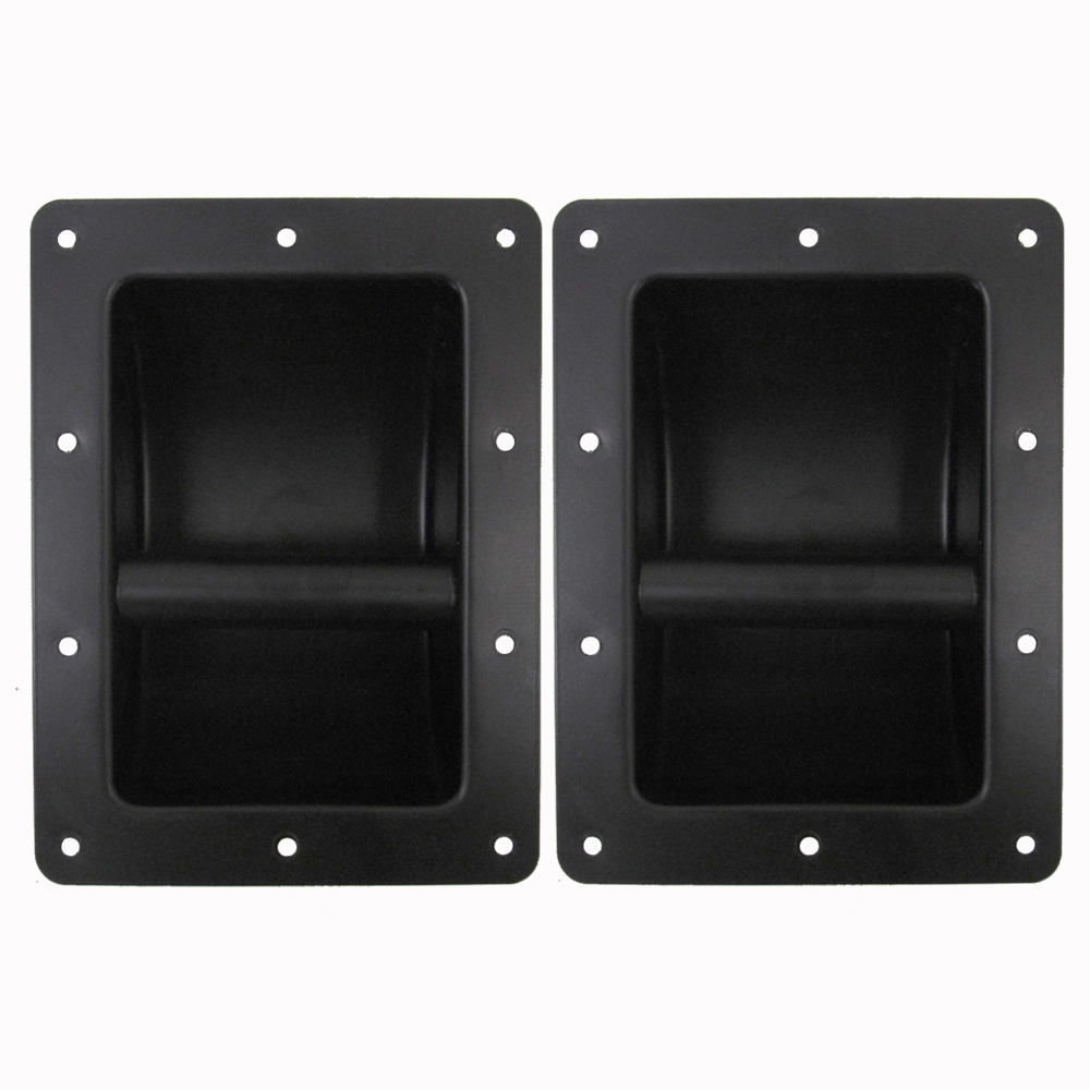Seismic Audio Pair of Black Metal Recessed Handles Speaker