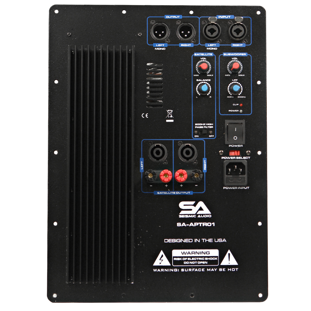 2 Channel Plate Amplifier for PA/DJ Subwoofer with 2 Satellite