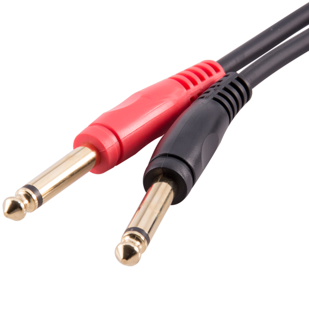 6 Foot Dual 1/4 Inch TS Mono Male to Male Audio Cable Mono