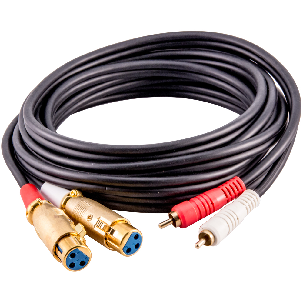 Premium 12 Foot Dual XLR Female to Dual RCA Male Patch Cable XLRF to 2RCA eBay