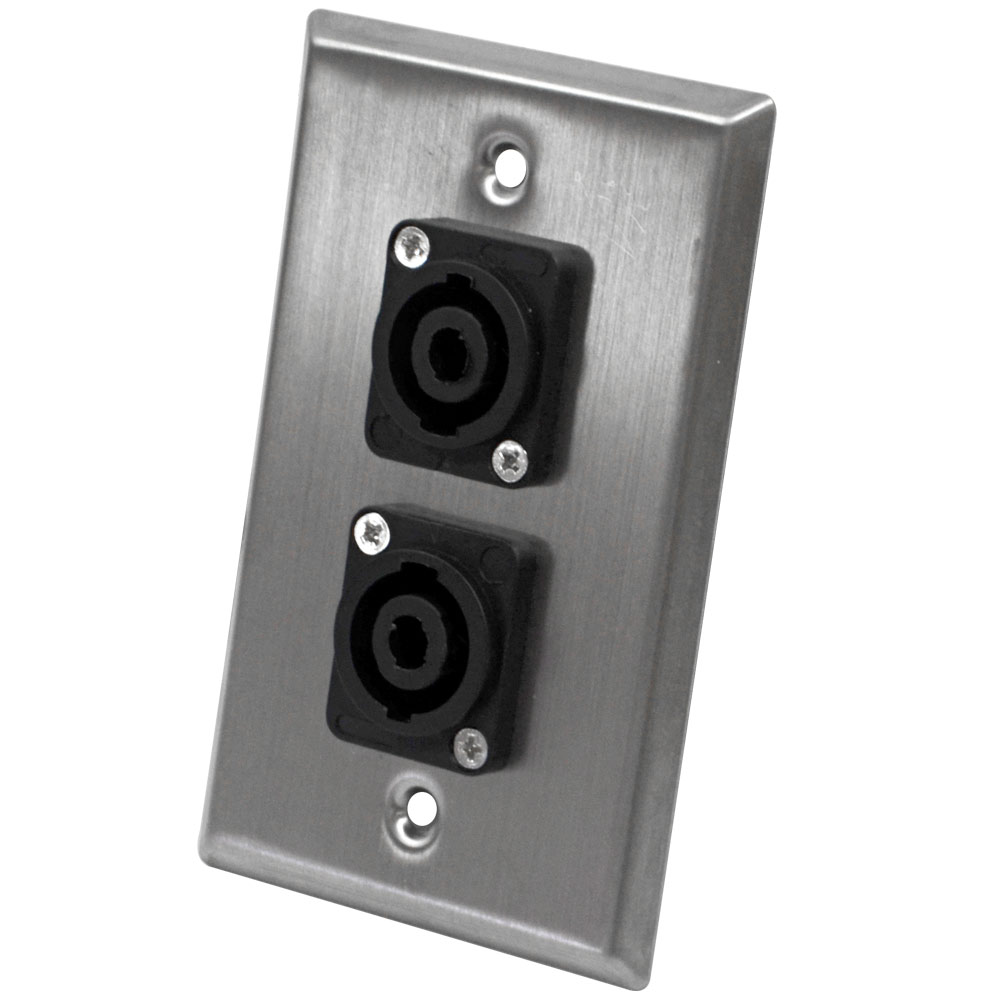 Seismic Audio Stainless Steel Wall Plate Dual 4 Pole Speakon
