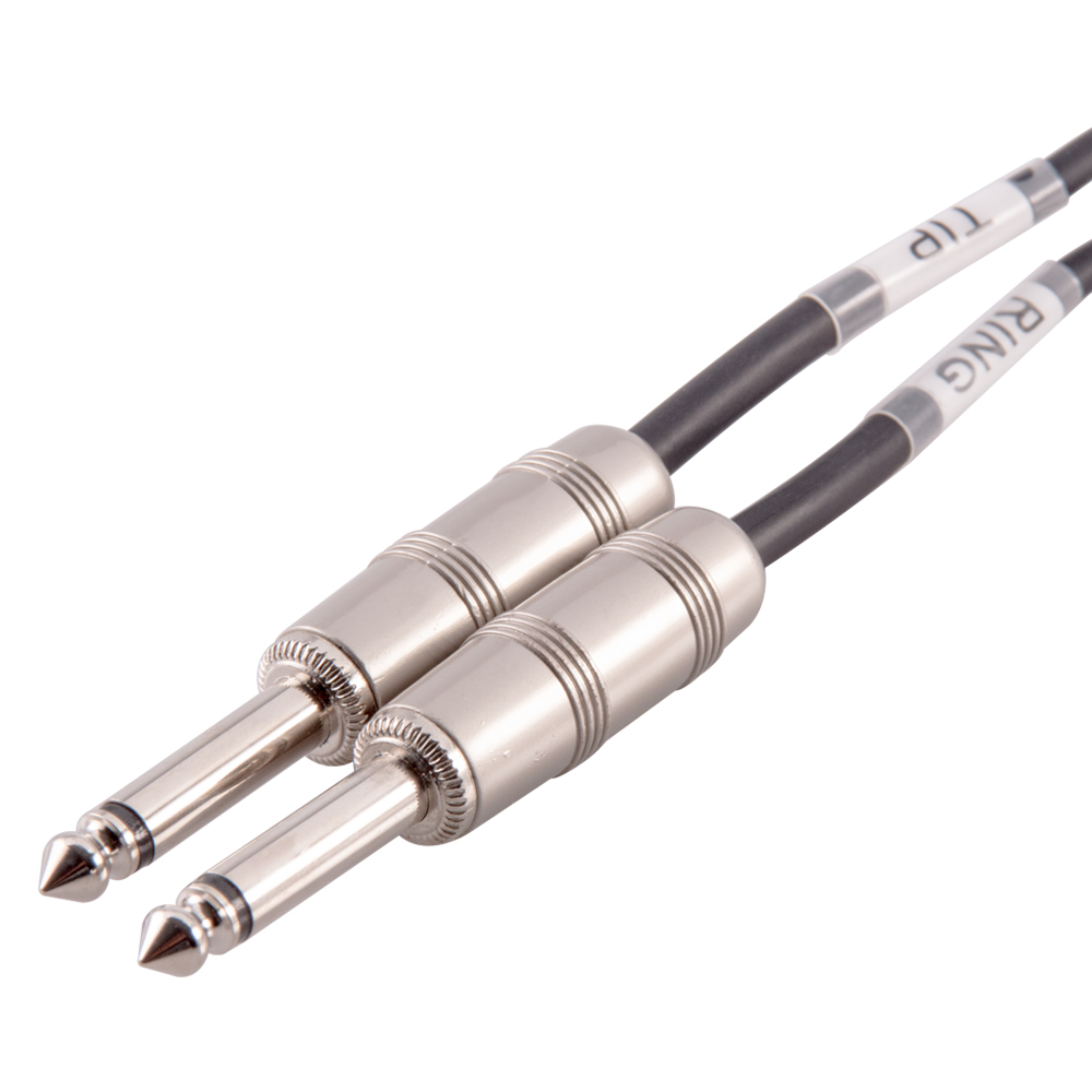 1 Foot 1/4 Inch TRS Male to Dual 1/4 Inch TS Y Splitter Cable