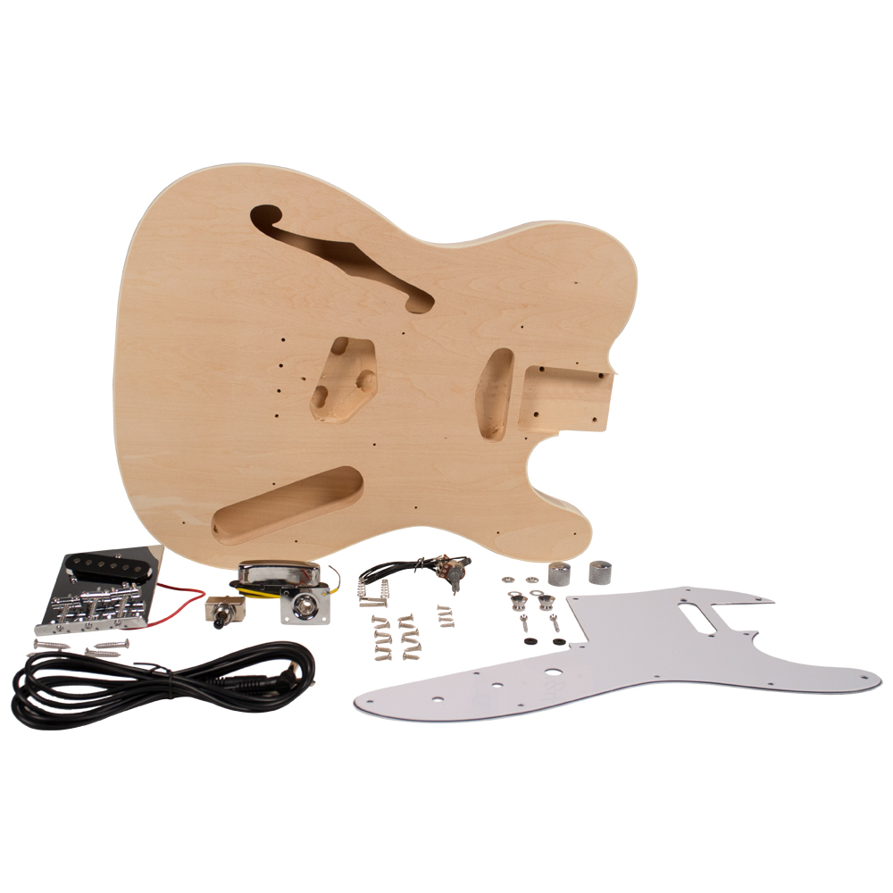 DIY Tele Style SemiHollow Electric Guitar Kit Unfinished Luthier