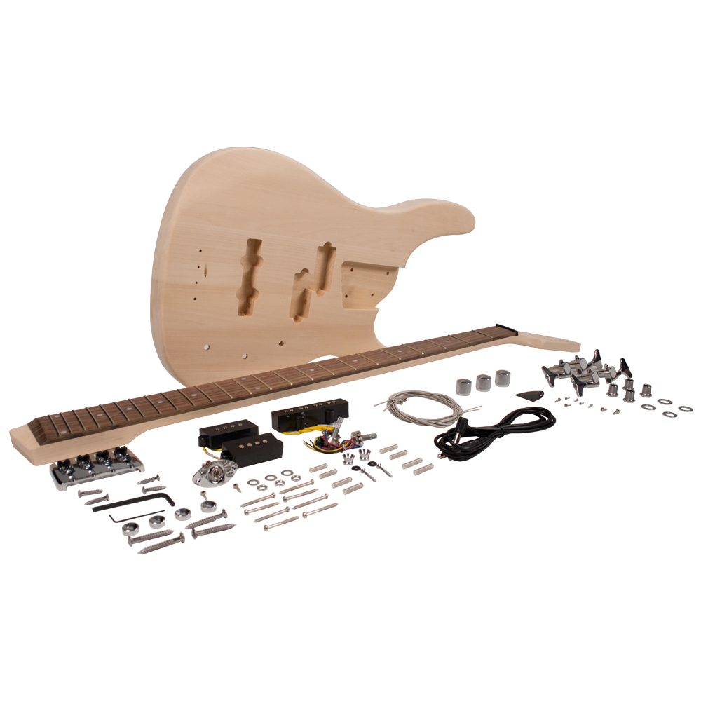 Modern Bass Style DIY Electric Bass Guitar Kit Unfinished Luthier Project