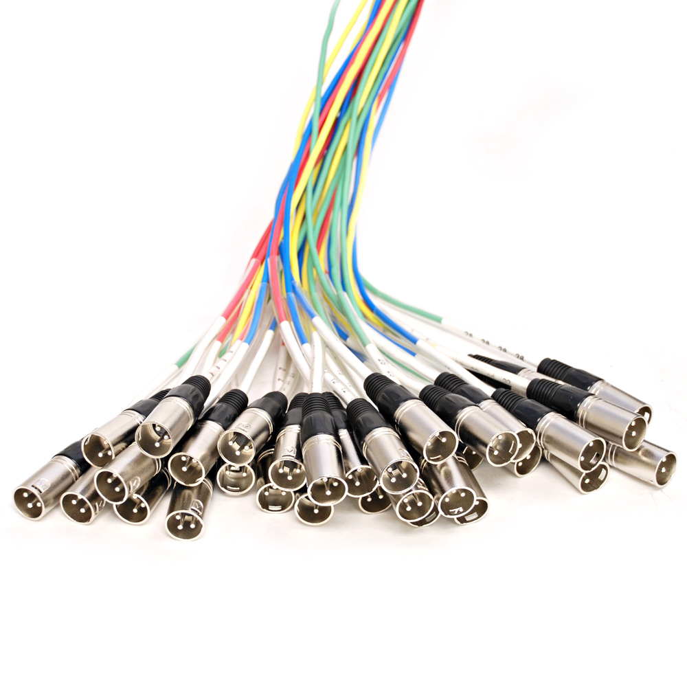 32 Channel XLR TRS Combo Splitter Snake Cable two 15' XLR trunks Rack