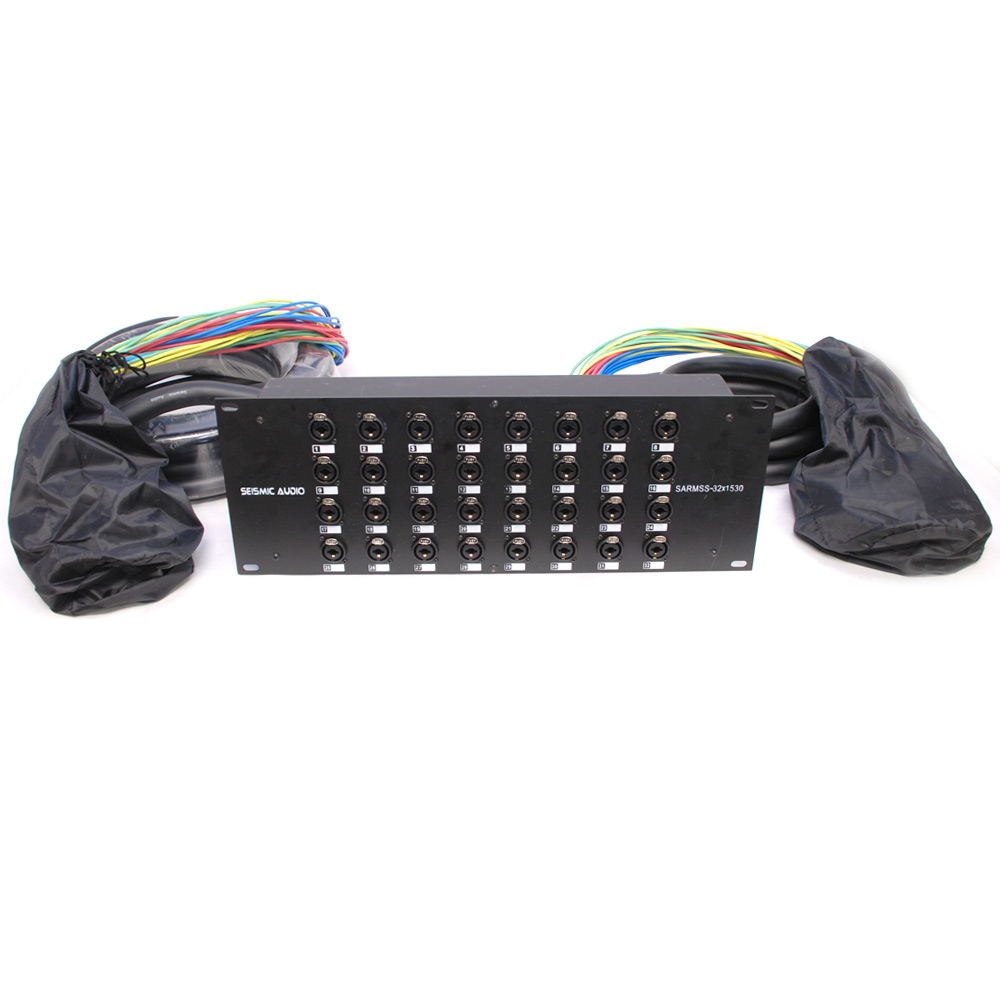 Seismic Audio 32 Channel XLR TRS Combo Splitter Snake Cable15' & 30