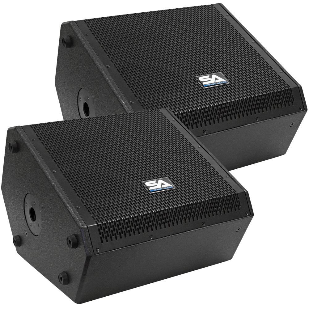 Pair of Compact 12 Inch 2Way Coaxial Floor / Stage Monitors with