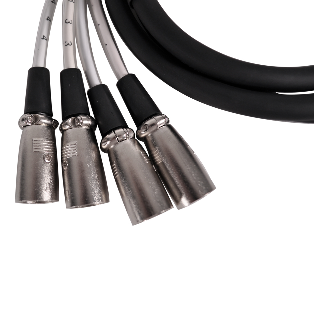 4 Channel 7 Foot XLR Male to Right Angle XLR Female Snake Cable Drum