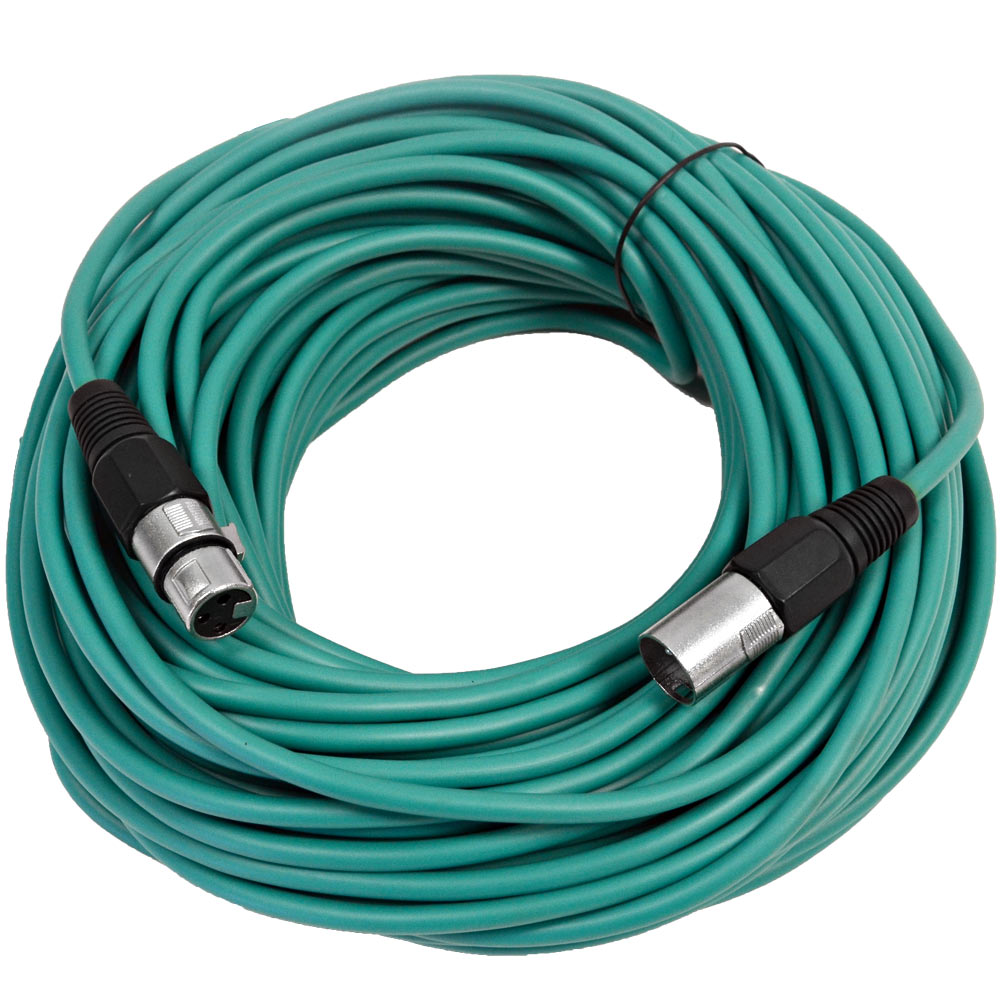 SEISMIC AUDIO Green 100' XLR Microphone Cable Mic Cord eBay