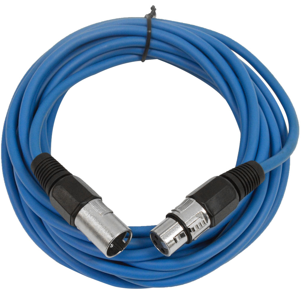 SEISMIC AUDIO Blue 25' XLR Microphone Cable Snake Patch