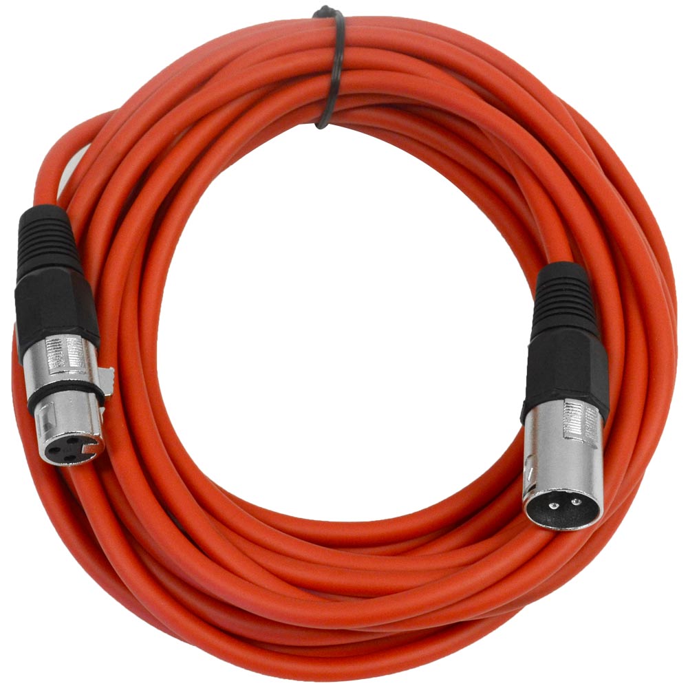 SEISMIC AUDIO Red 25' XLR Microphone Cable Patch Cord eBay