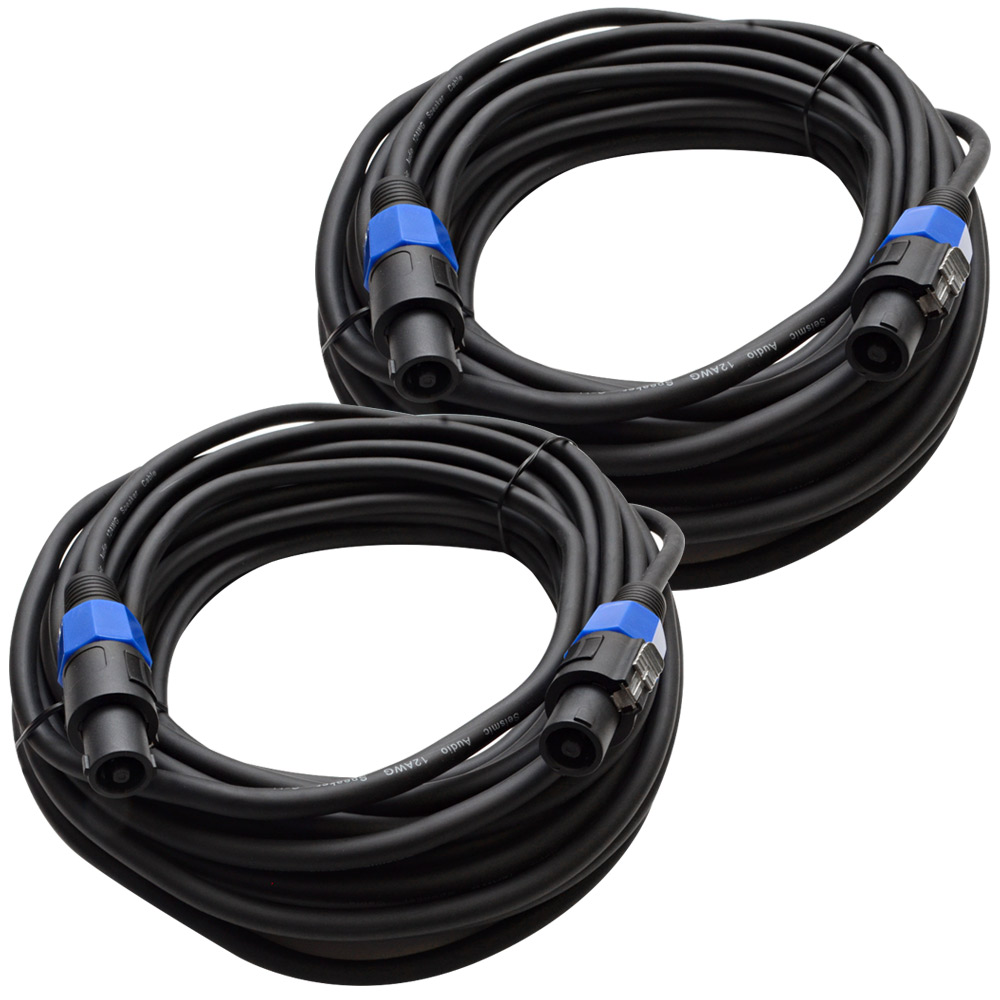 (2) SEISMIC AUDIO 50' Foot Speakon PA/DJ SPEAKER CABLE eBay