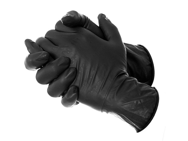 100 Powder Free Black Latex Rubber Tattoo Piercing Medical Gloves Large