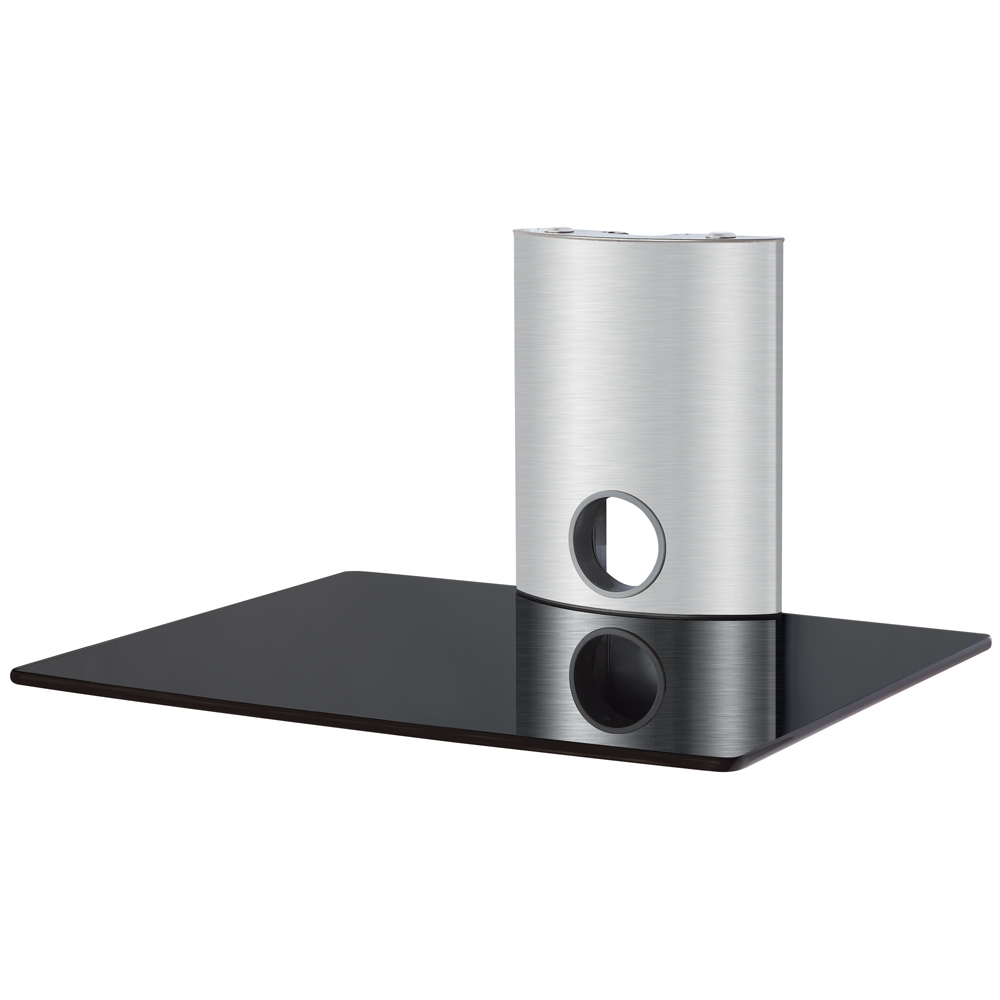 Component AV Glass Stand Shelf Mount Wall TV DVD Receiver Stereo Rack Silver eBay