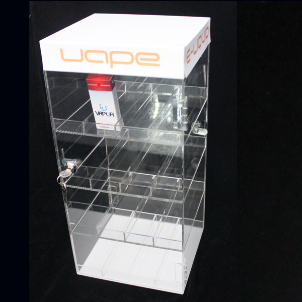 NEW! ACRYLIC LOCKING DISPLAY CASE ELIQUID/VAPE PENS/ECIG JUICE