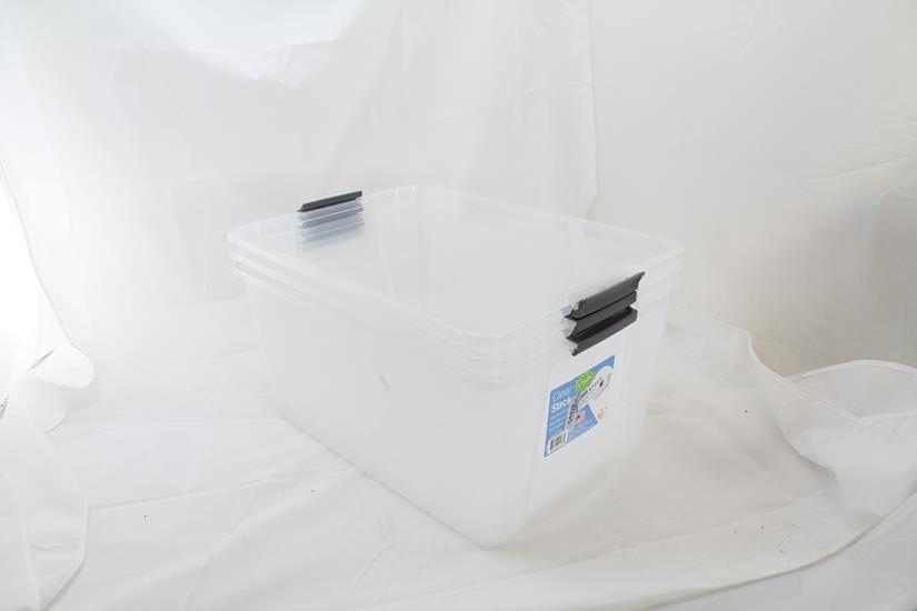 Iris Storage Box 3 count 11 gallon Clear Plastic without lids Home