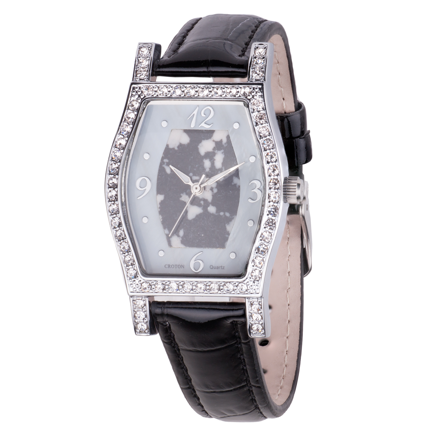 CROTON Genuine Stone Dial and Crystal Watch w/ Genuine Leather Strap eBay