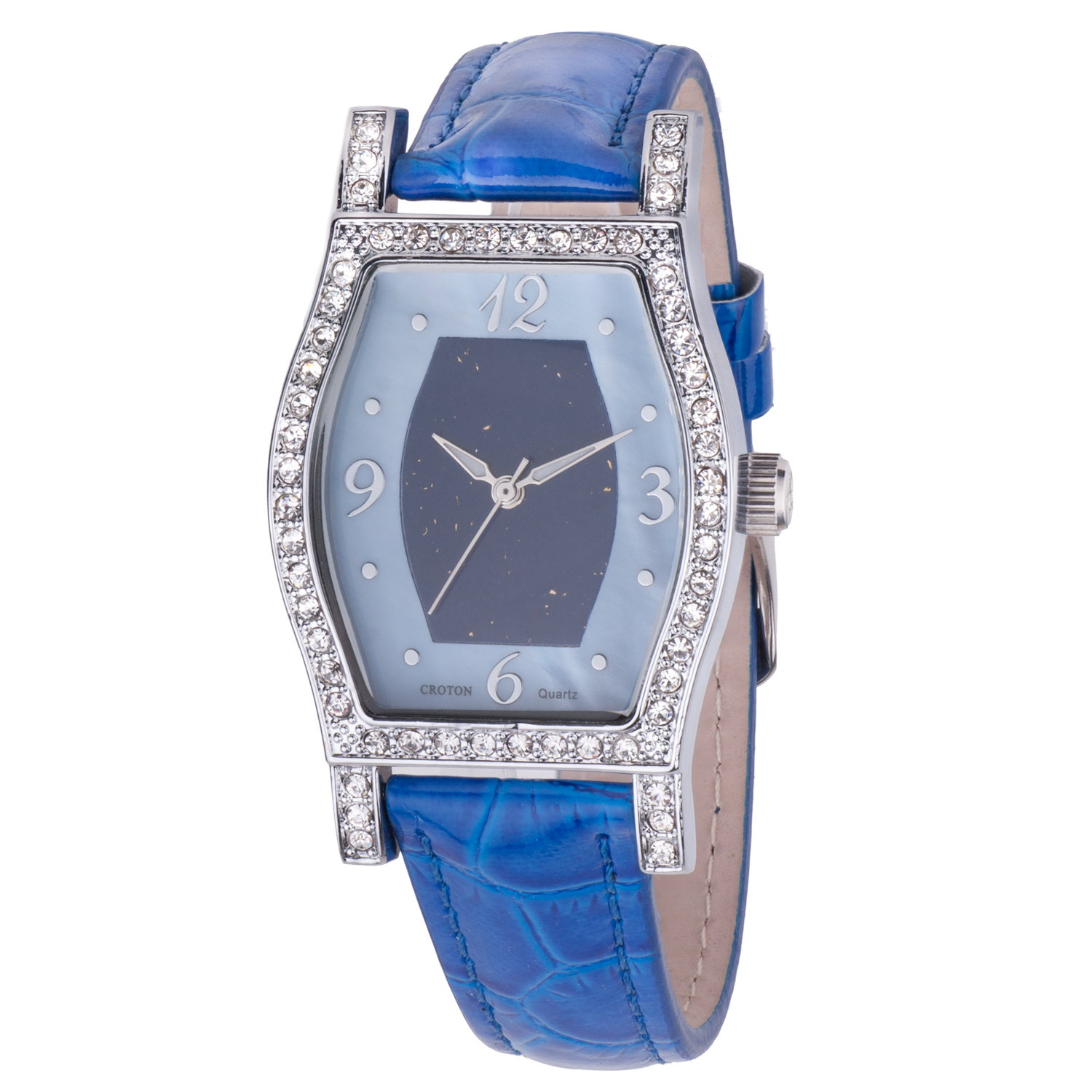 CROTON Genuine Stone Dial and Crystal Watch w/ Genuine Leather Strap eBay