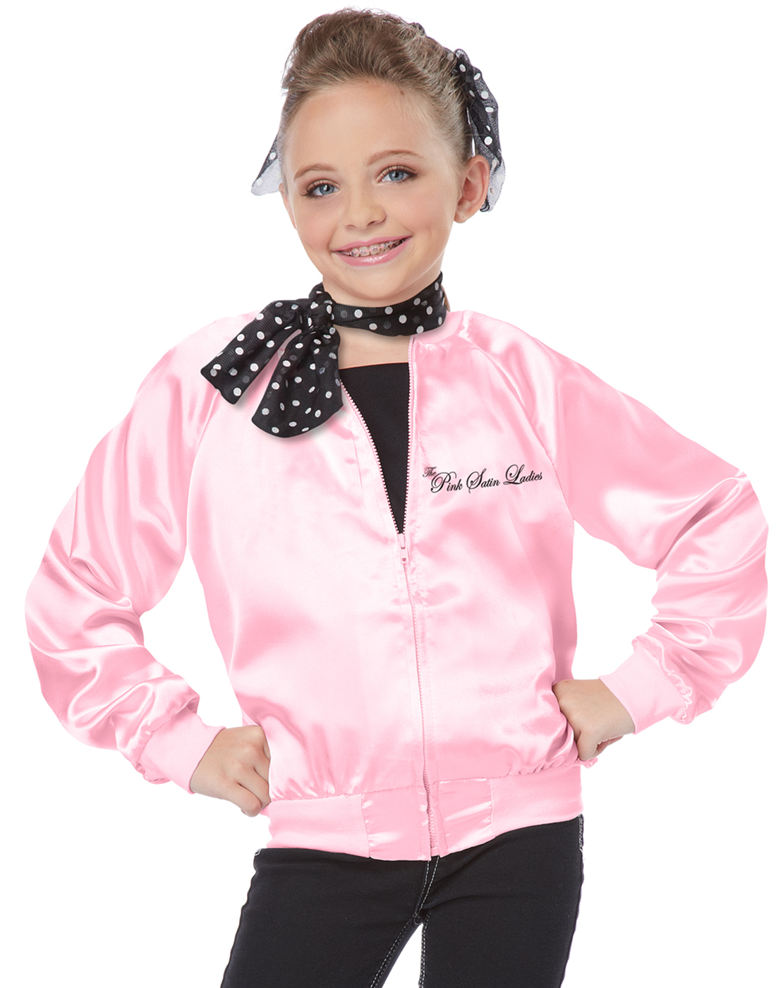 Grease The Pink Ladies Satin Jacket TBird 50's Child Halloween Costume