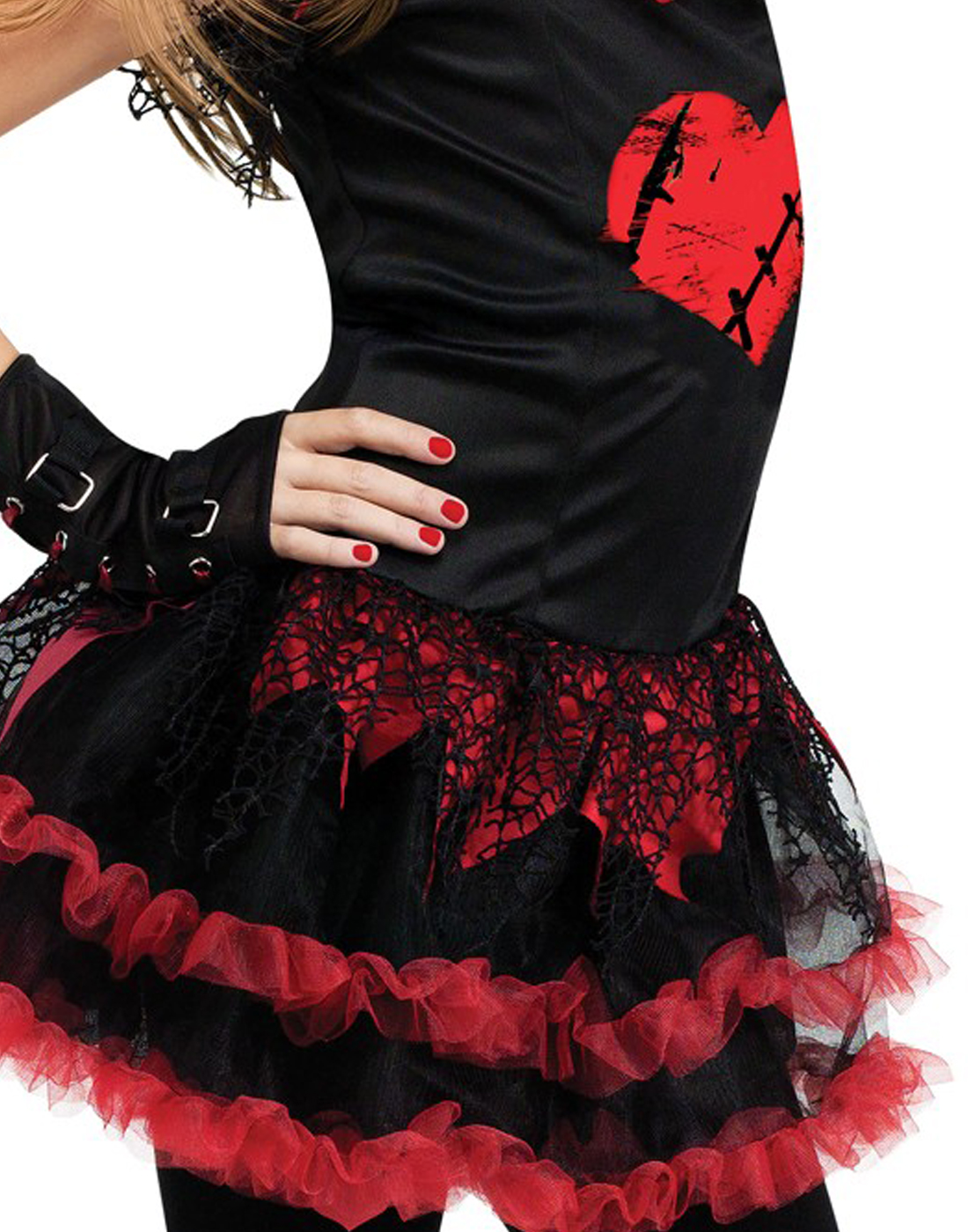 Kids Girls Child Demon Black Devil Red Evil Dress Up Diva Halloween