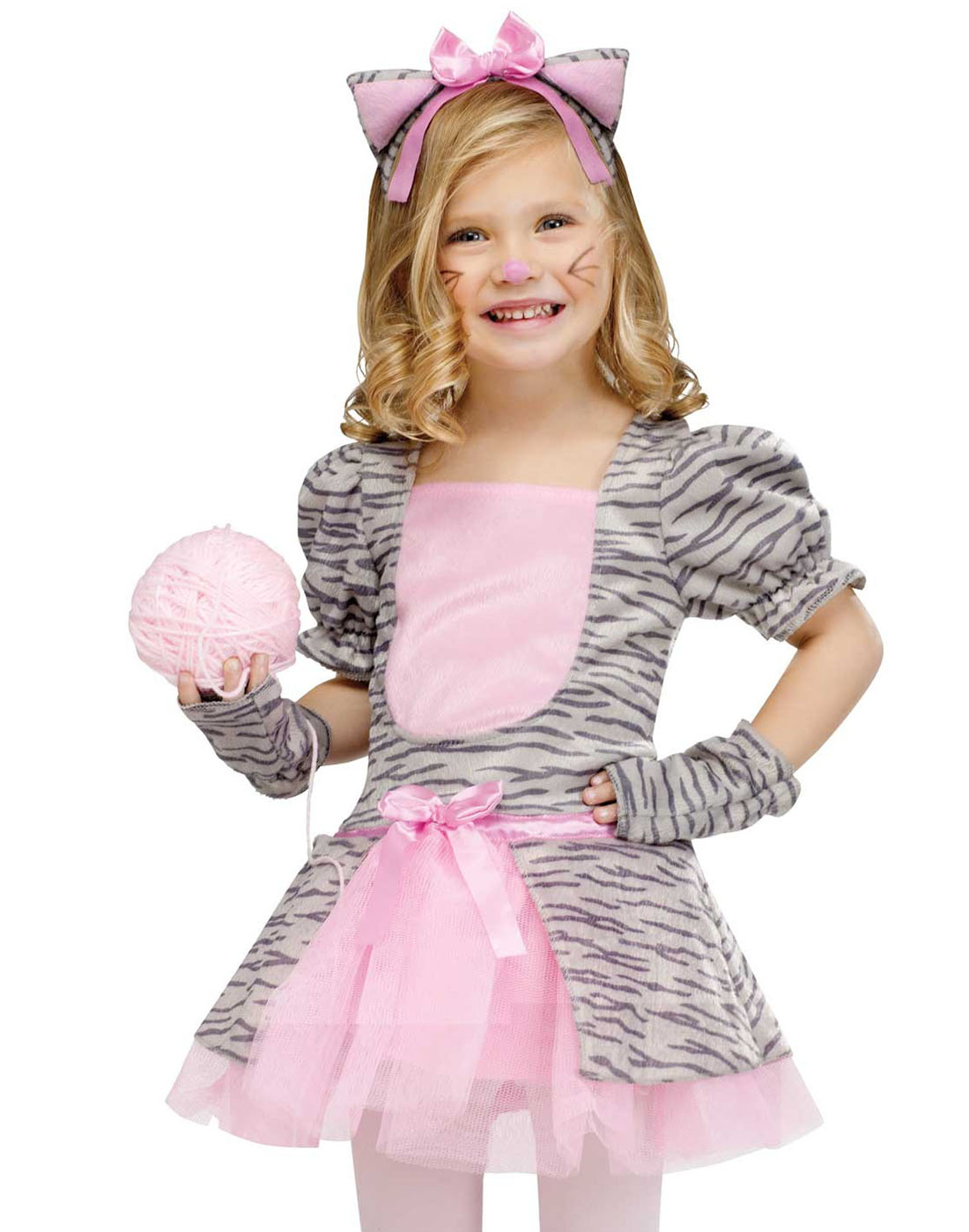 Grey Kitten Cat Fluffy Toddler Girls Fancy Dress Halloween Party