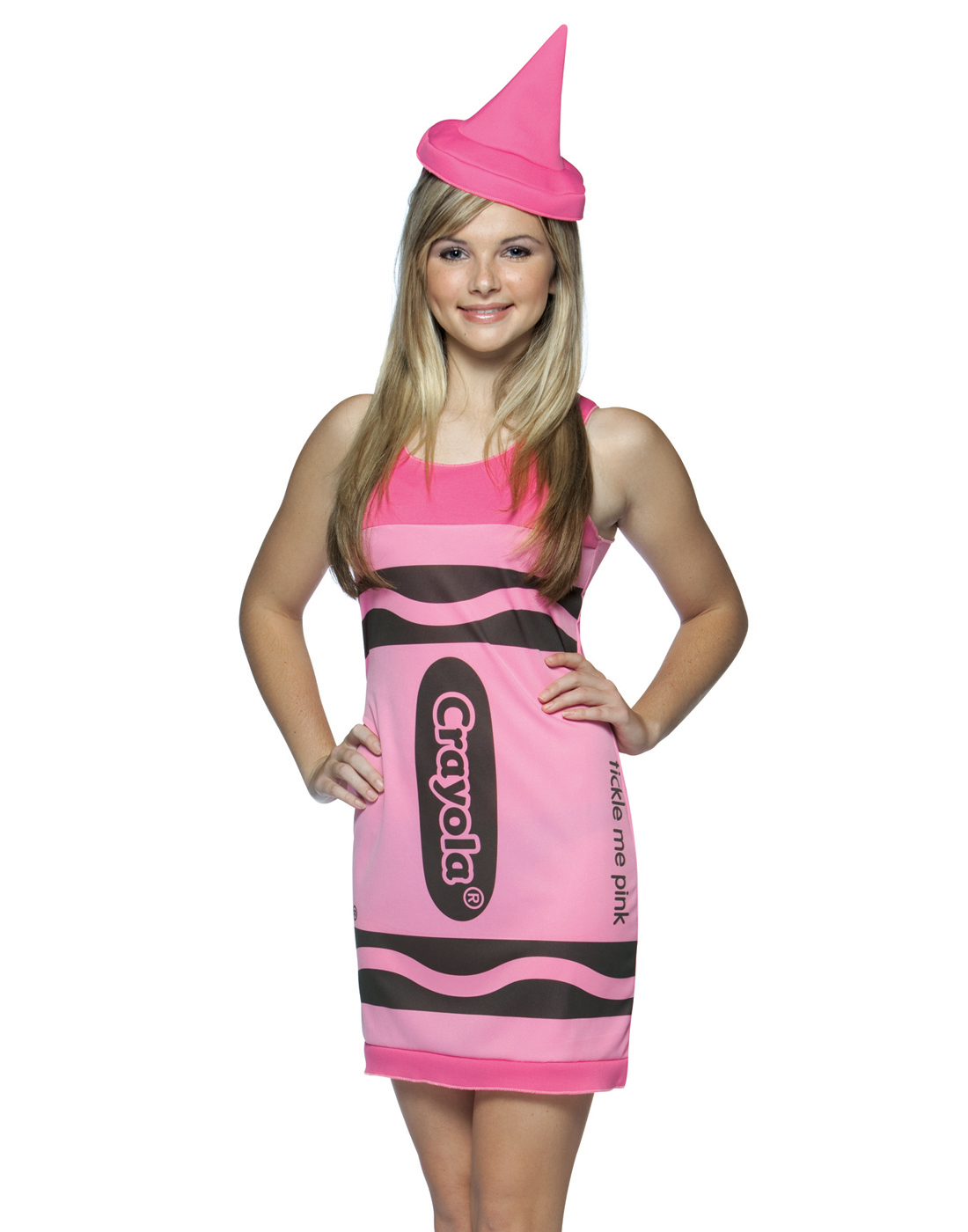 Crayola Crayons Tickle Me Pink Teen Girls Fancy Dress Halloween Costume