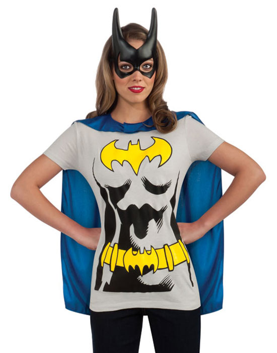Supergirl Super Hero Tshirt & Cape Adult Womens Halloween Costume Set
