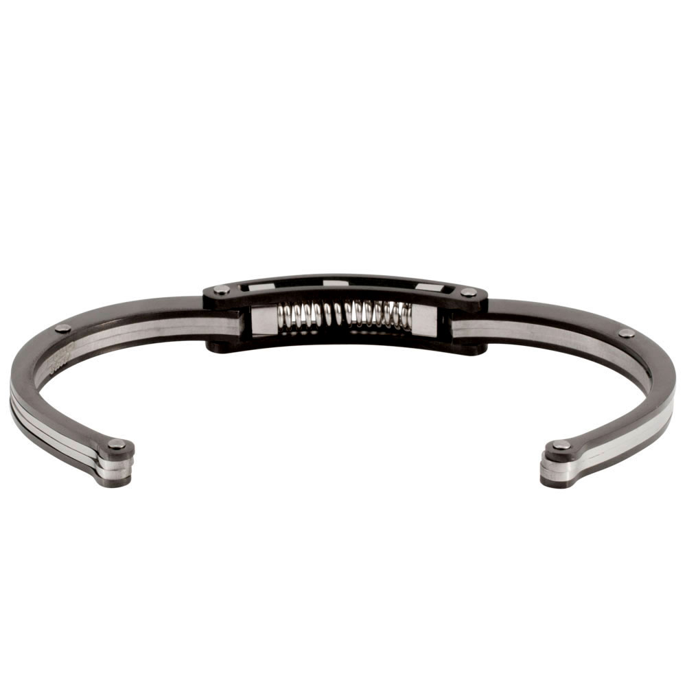Black SHOCK Handcuff Men Stainless Steel Bracelet 199