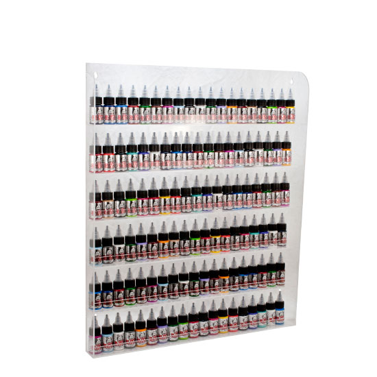 24 x 20.5 Clear Acrylic Tattoo Ink 6 Tier Wall Rack Shop Organizer Display