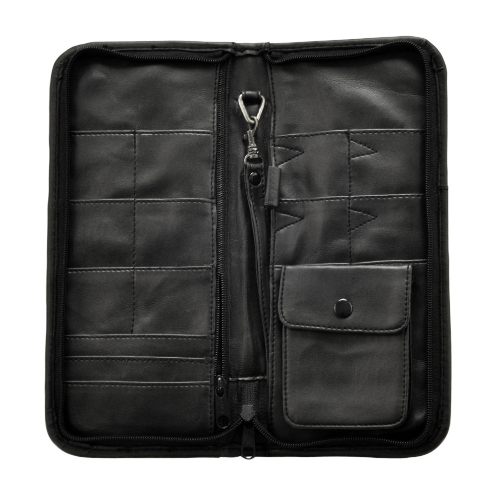 Large Black Leather Shears Case Scissors Salon Barber Shop Razors