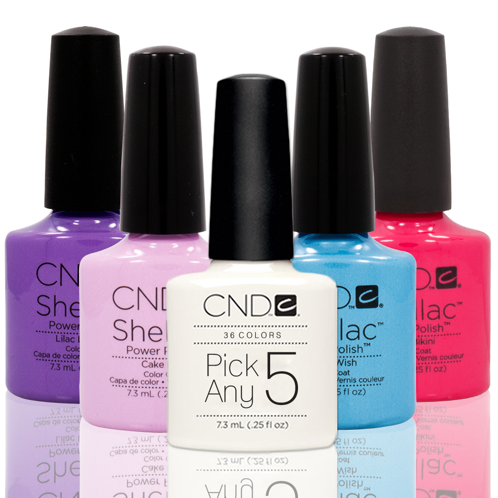 CHOOSE 5 Nail Polish CND Shellac UV Gel 0.25 Ounces Manicure Soak Off