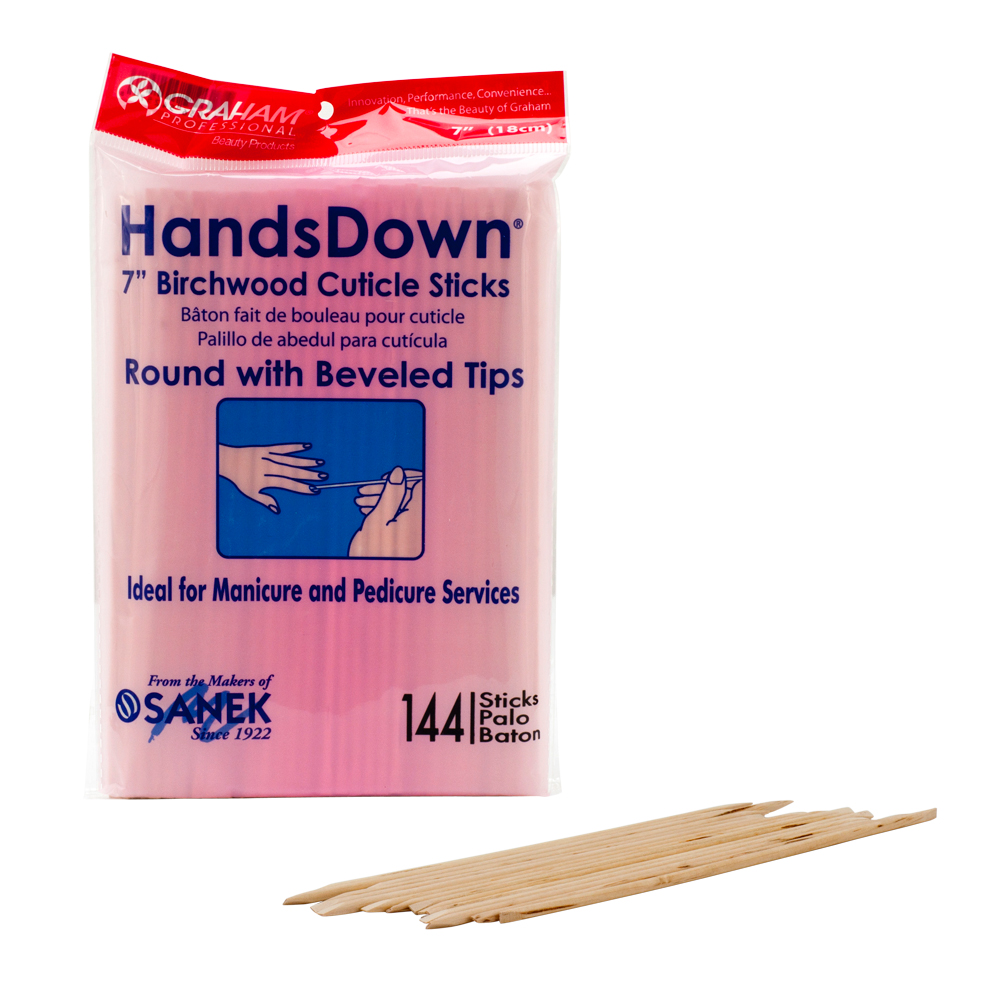 Graham HandsDown Beauty Product 7" Birchwood Cuticle Sticks Nail Salon