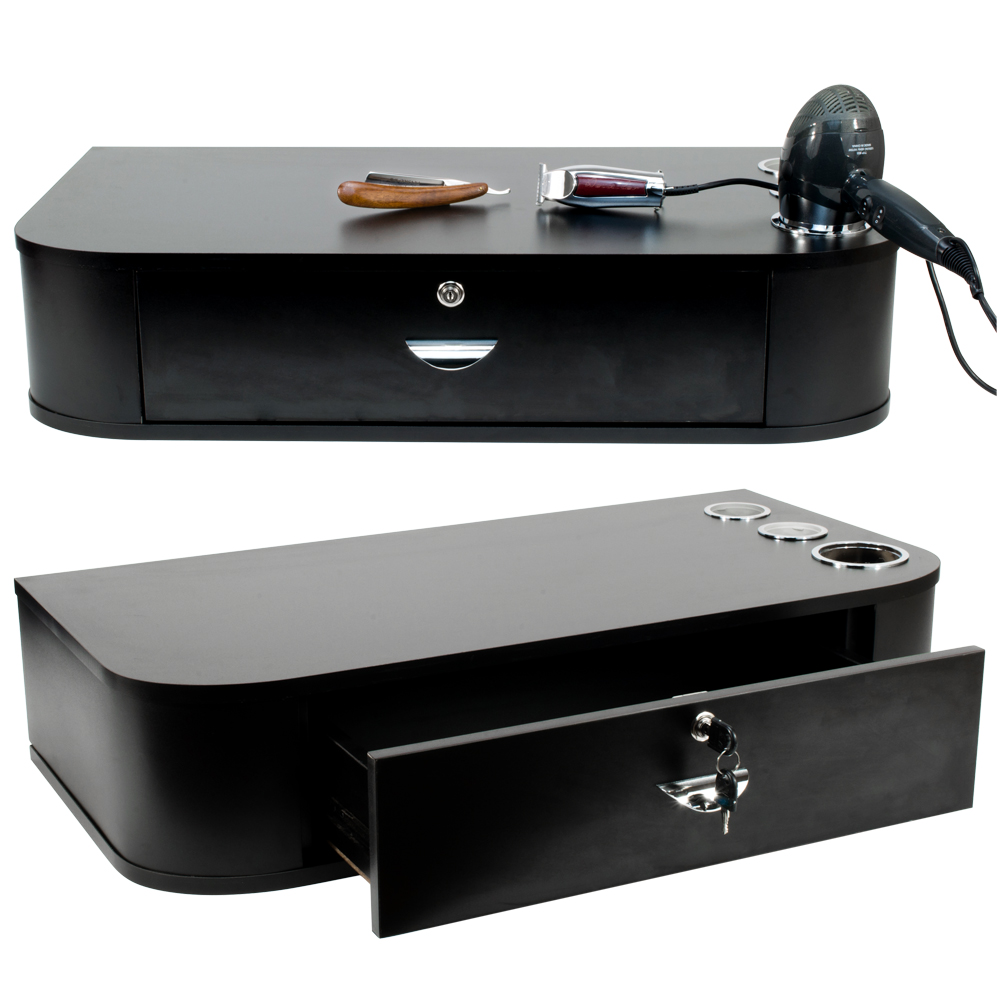 Wall Mount 1 Drawer Hair Salon Stylist Barber Furniture Locking Styling