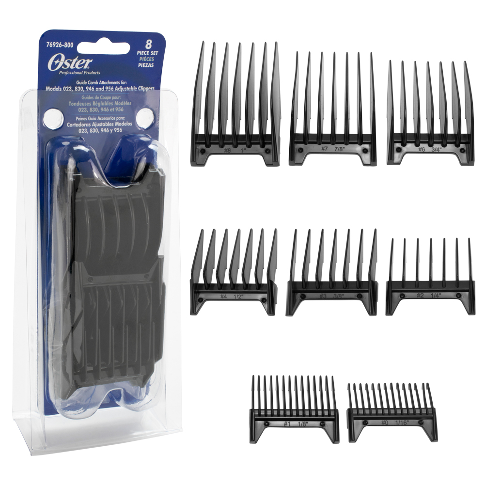 Oster 8Piece Comb Attachment Set Adjustable Blade Clipper eBay
