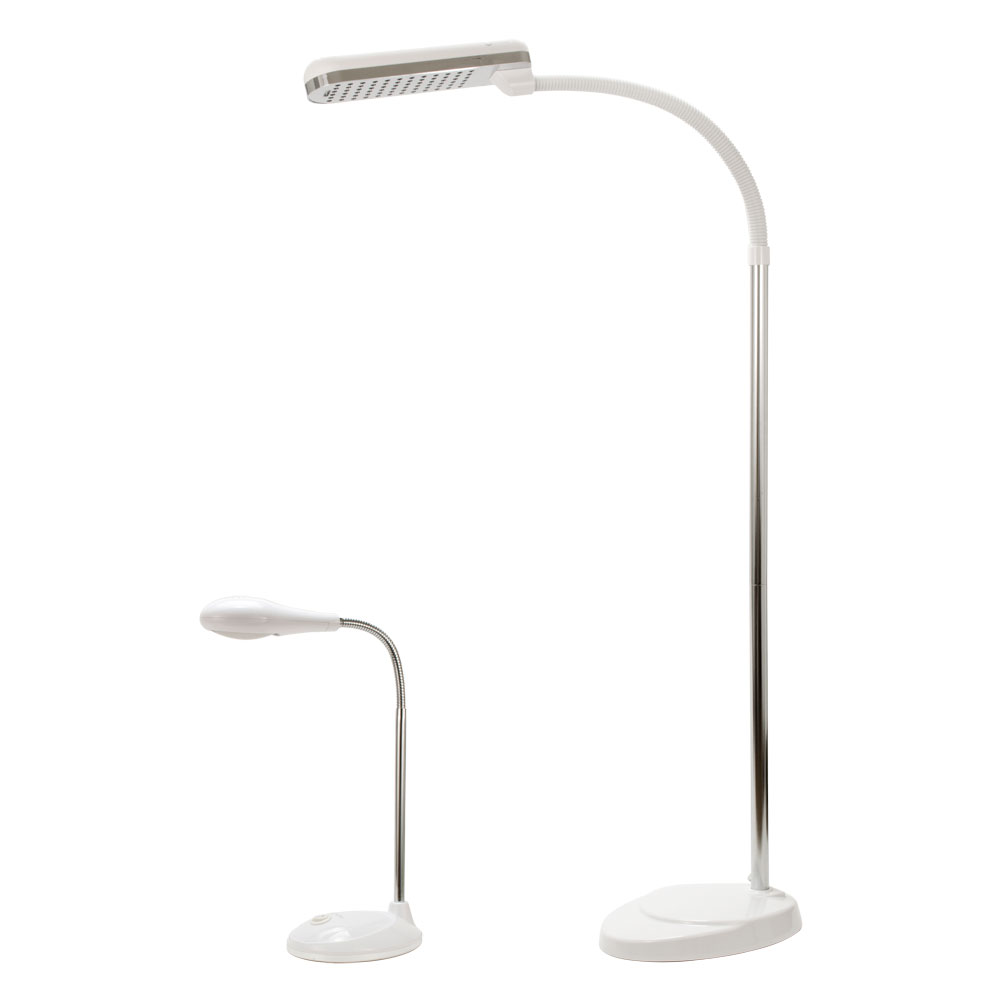 OttLite LED Table Desk Light Amp Adjustable Magnifier Flexible Neck